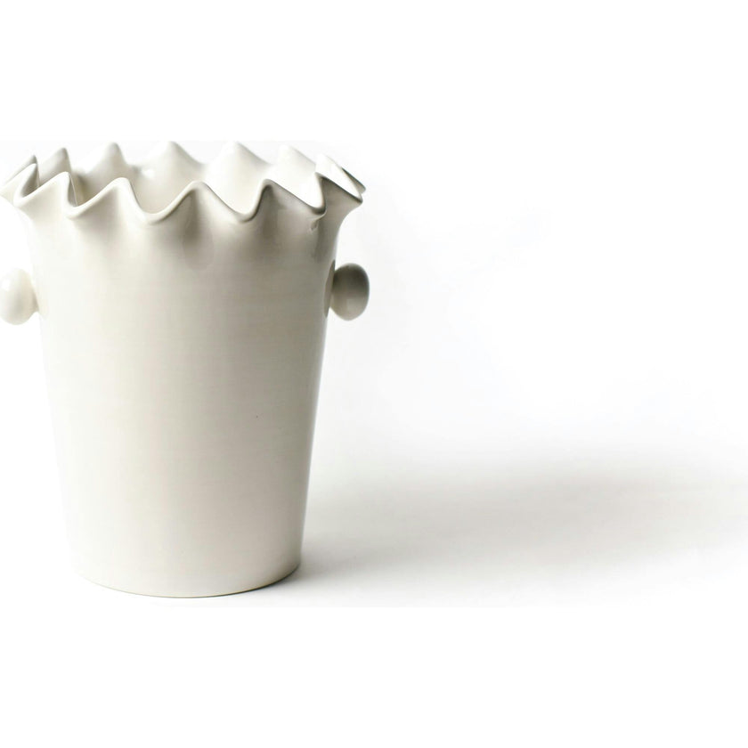 Signature White Ruffle Ice Bucket