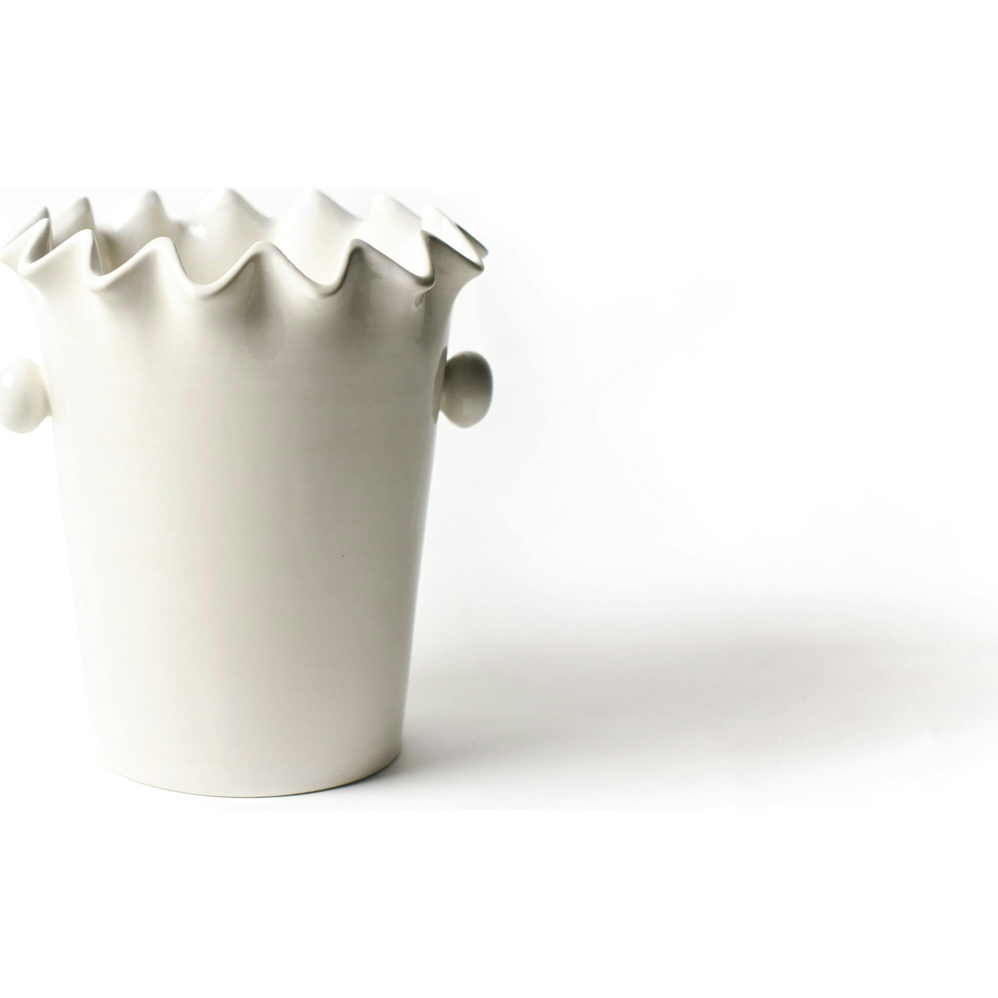 Signature White Ruffle Ice Bucket