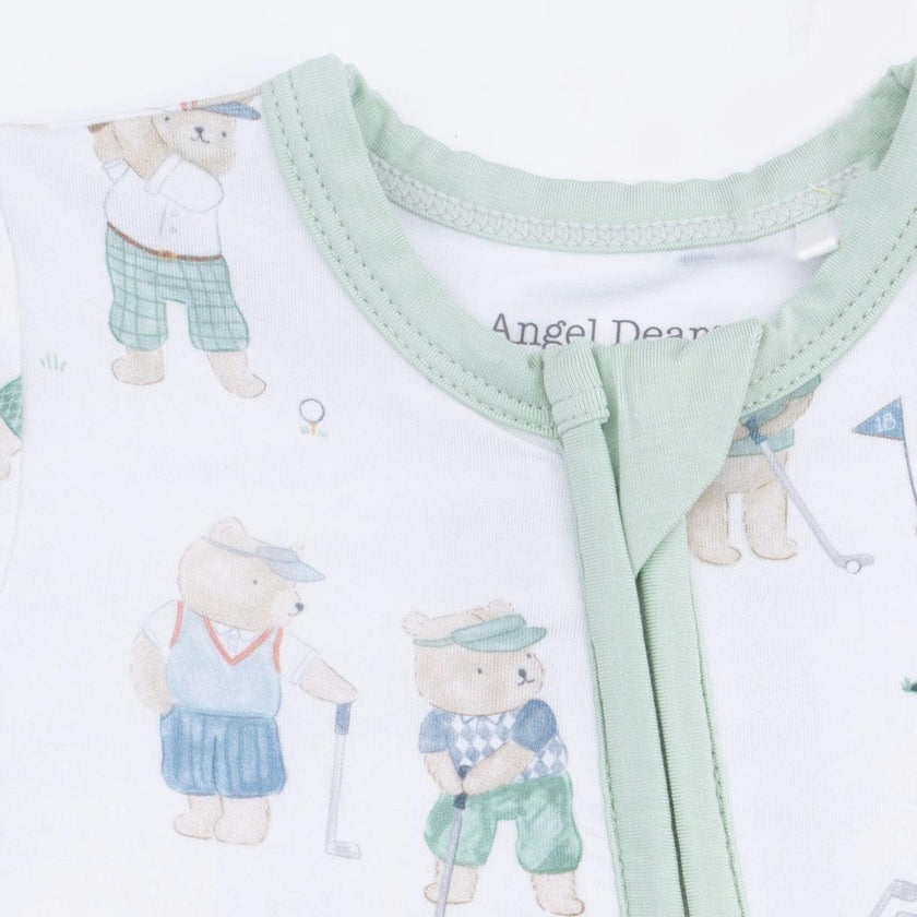 Golfing Teddy Bears - Shortie 2 Way Zipper Romper