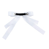Graceful White Satin Long-Streamer Hair Clip