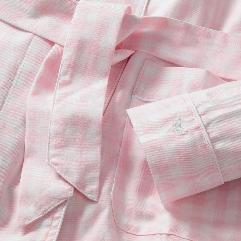 Kid's Twill Robe in Pink Gingham