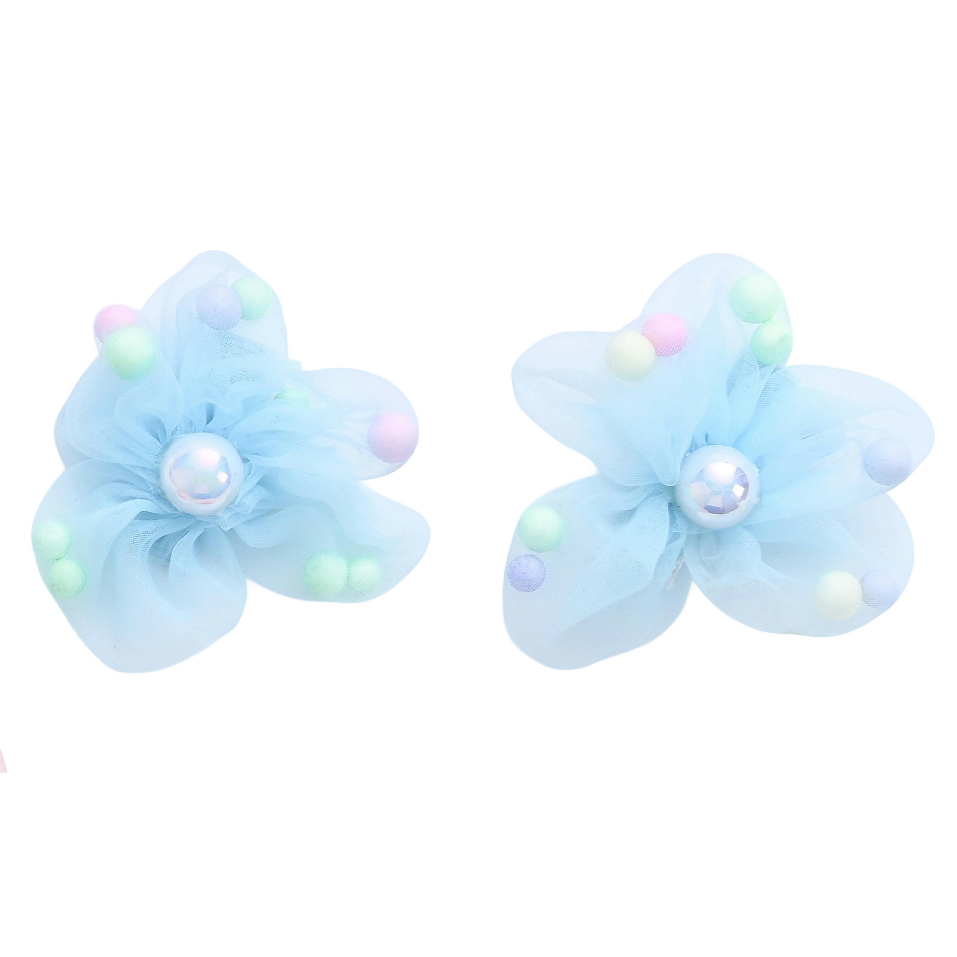 Beaded Flower Hair Tie Set