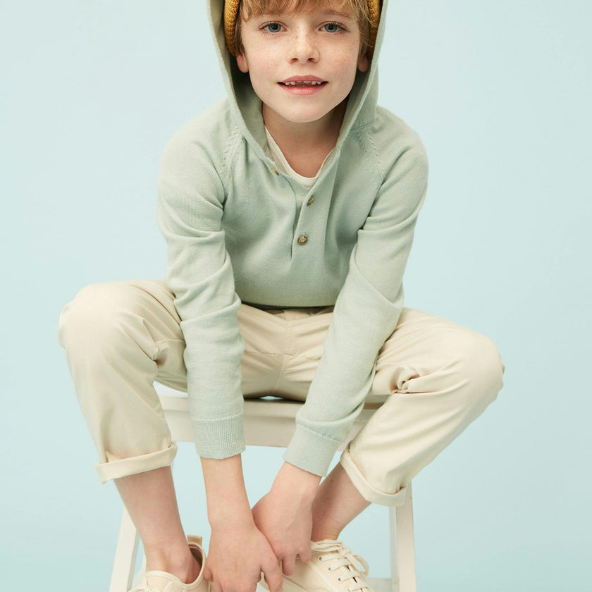 Pale Green Cotton Hoodie