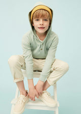 Pale Green Cotton Hoodie