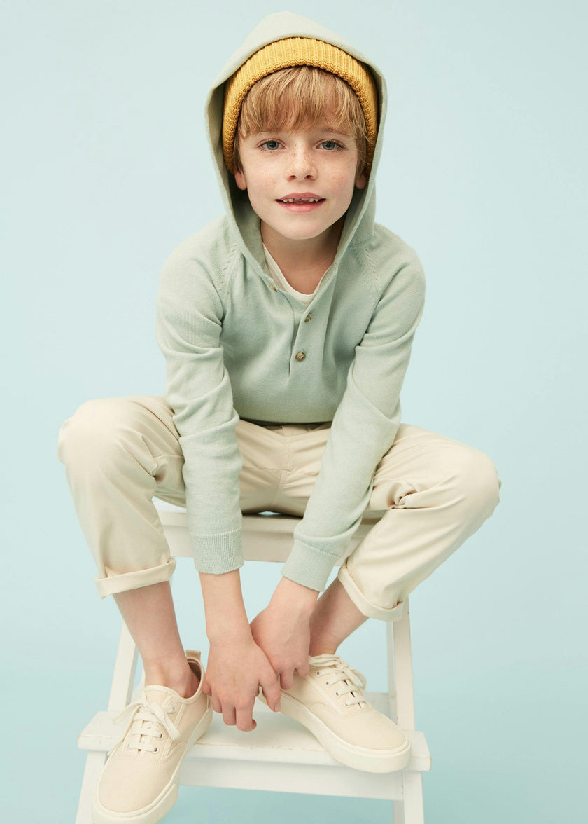 Pale Green Cotton Hoodie