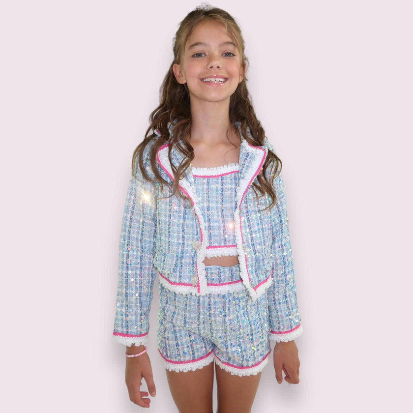 3-In-1 Plaid 3-Piece Contrast Trim Coco Suit