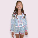 3-In-1 Plaid 3-Piece Contrast Trim Coco Suit