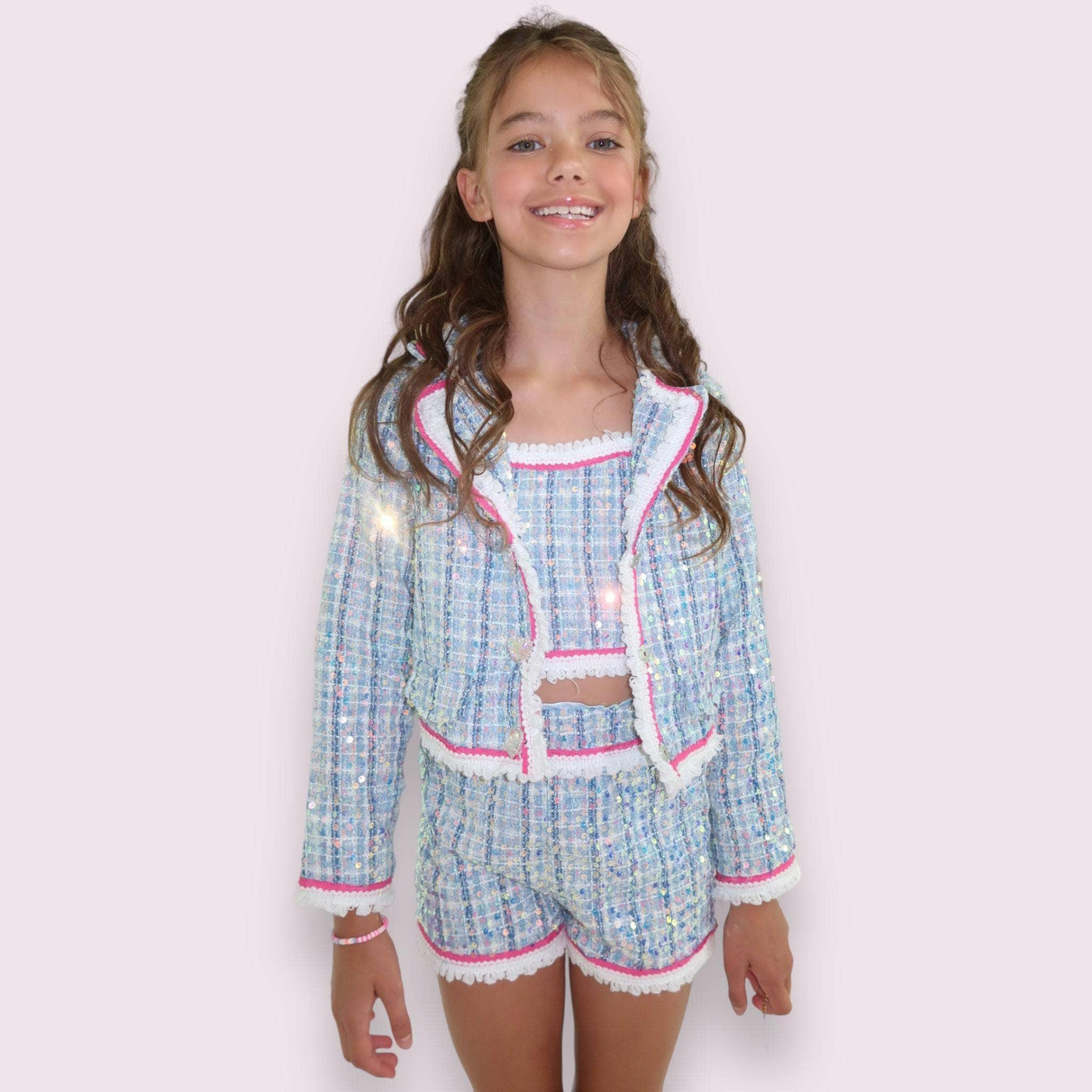 3-In-1 Plaid 3-Piece Contrast Trim Coco Suit