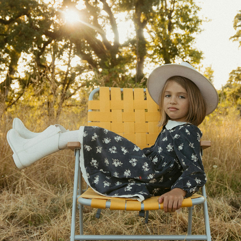 Organic Corduroy Collared Button Dress