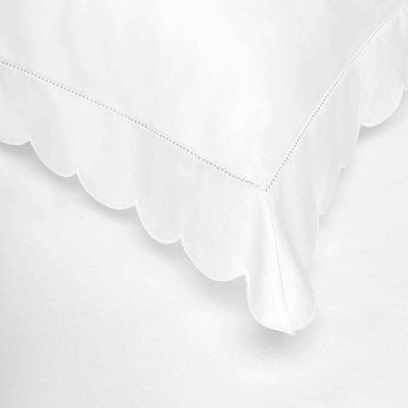 Scalloped Starlight Toddler Pillow, White