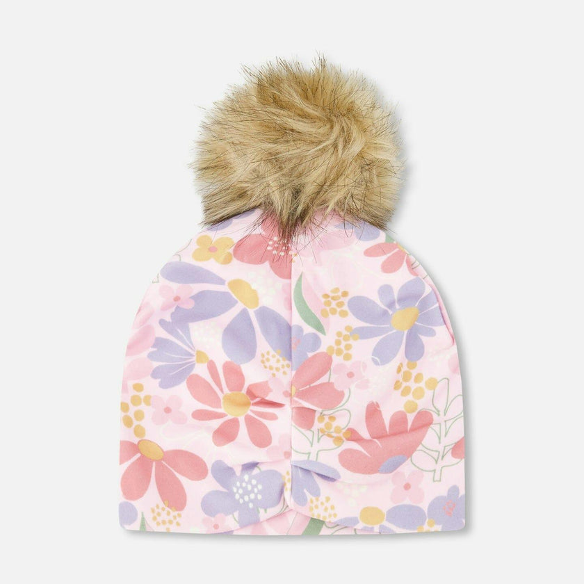 Stretch Jersey Hat With Pompom