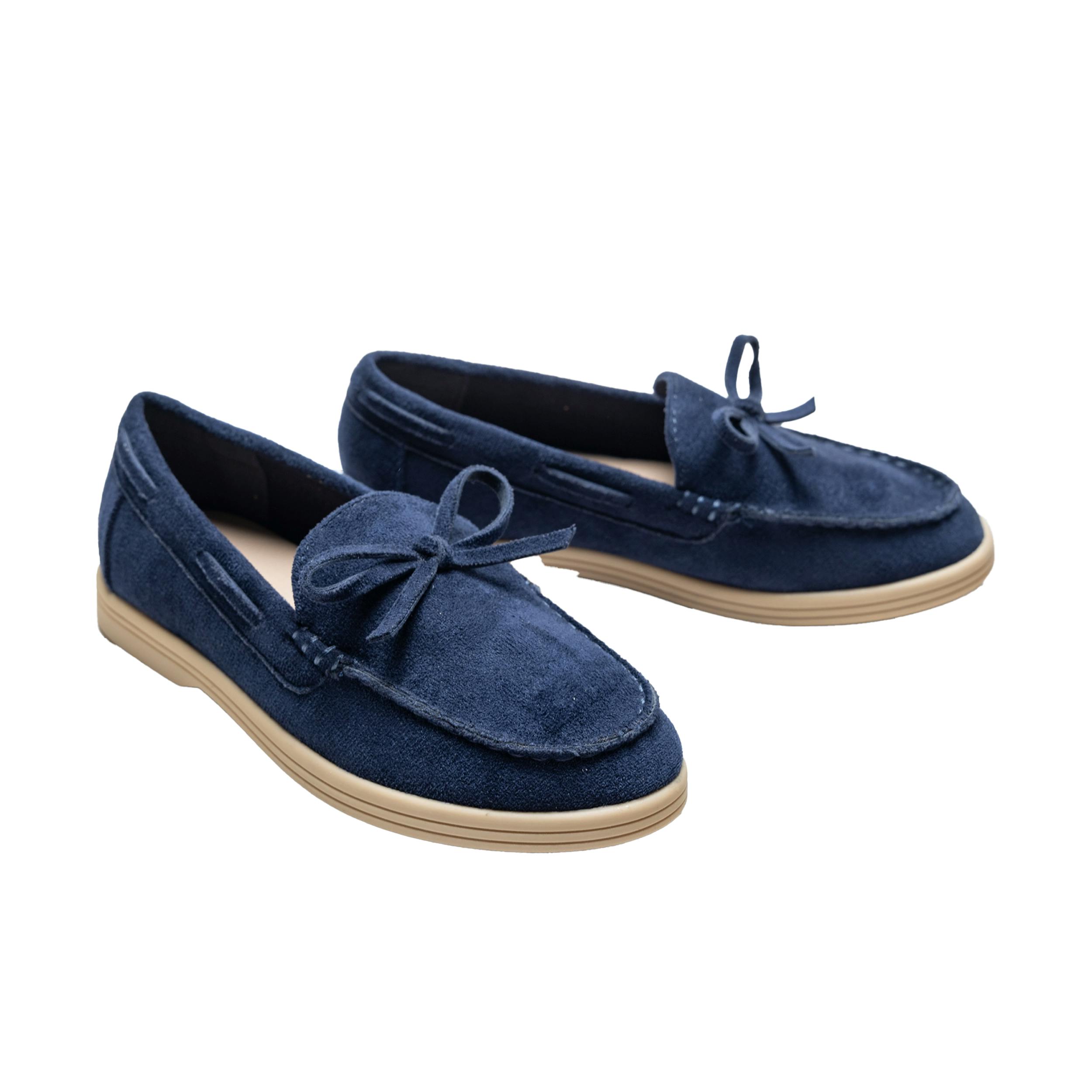 Navy Suede Formal Laced Loafers