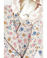 Baby Two Piece Snowsuit White With Floral Print