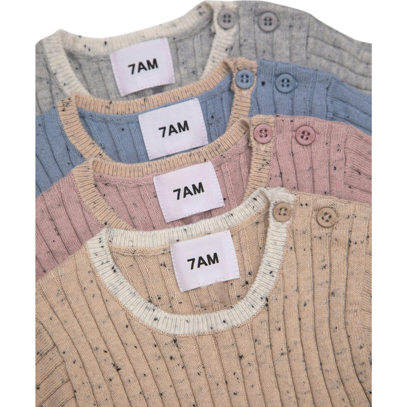 Ribbed Knit Short Sleeve Retro Top