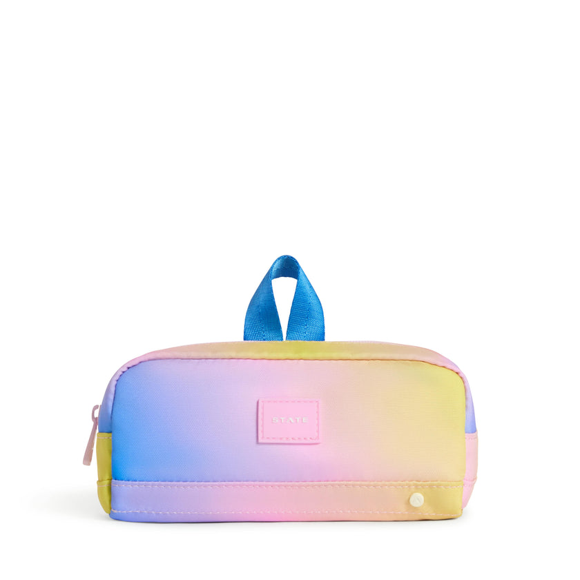 Clinton Pencil Case, Blue/Pink/Yellow Gradient