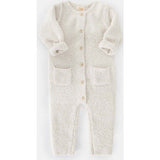 Fuzzy Long Sleeve Buttoned Romper