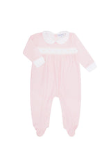 Pink Gingham Smocked Footie