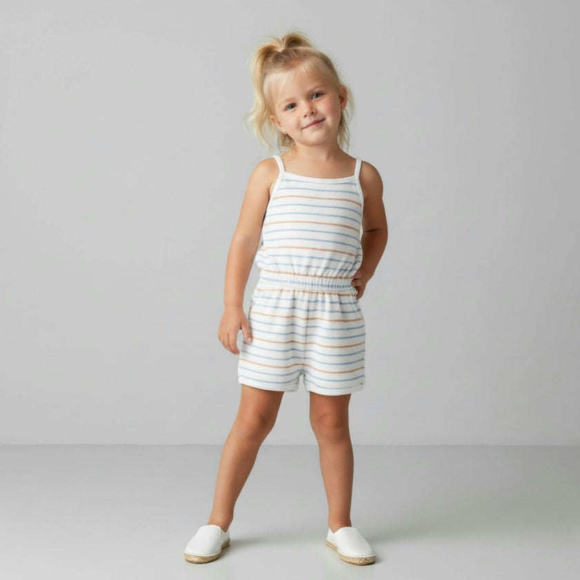 Organic Tank Romper - Cabana Stripes