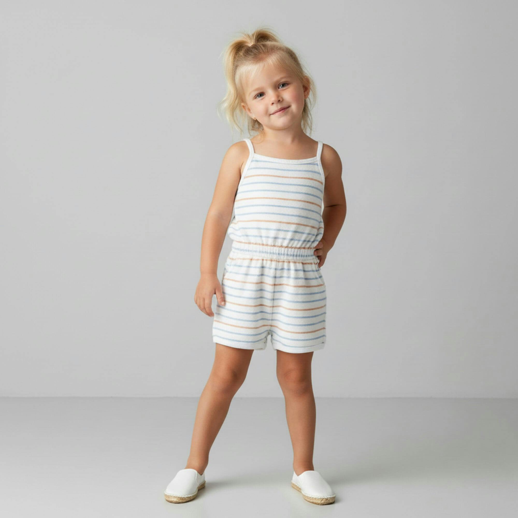 Organic Tank Romper - Cabana Stripes