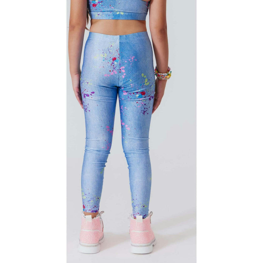 Girls Hi-Shine Mid Rise Slim Band Leggings