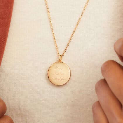 Personalized Locket Necklace, 14k Gold Plated
