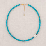 Turquoise & Mother Of Pearl Fish Necklace