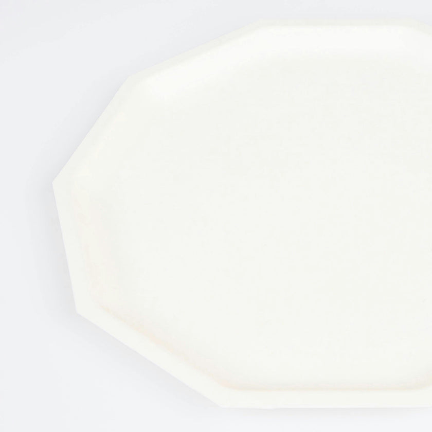 Cream Decagon Compostable Side Plates