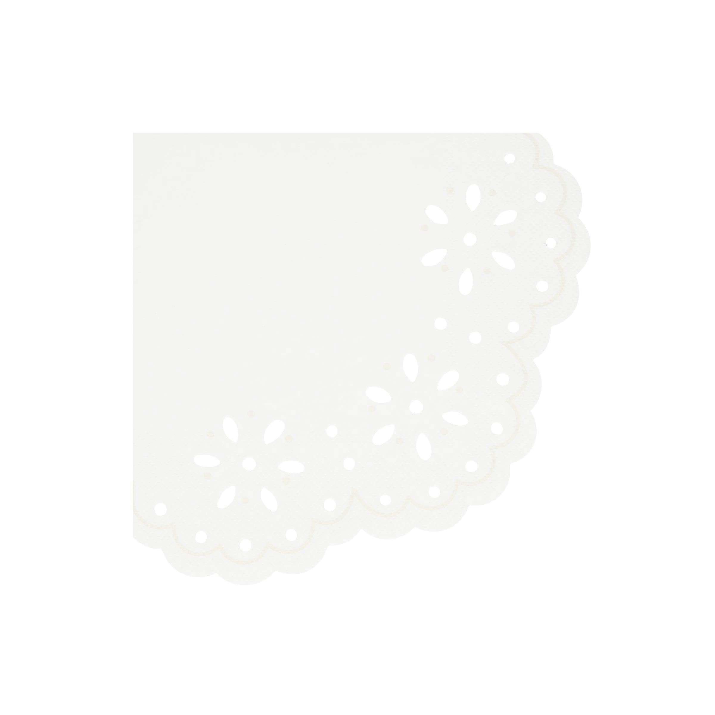 Broderie Anglaise Lace White Large Napkins