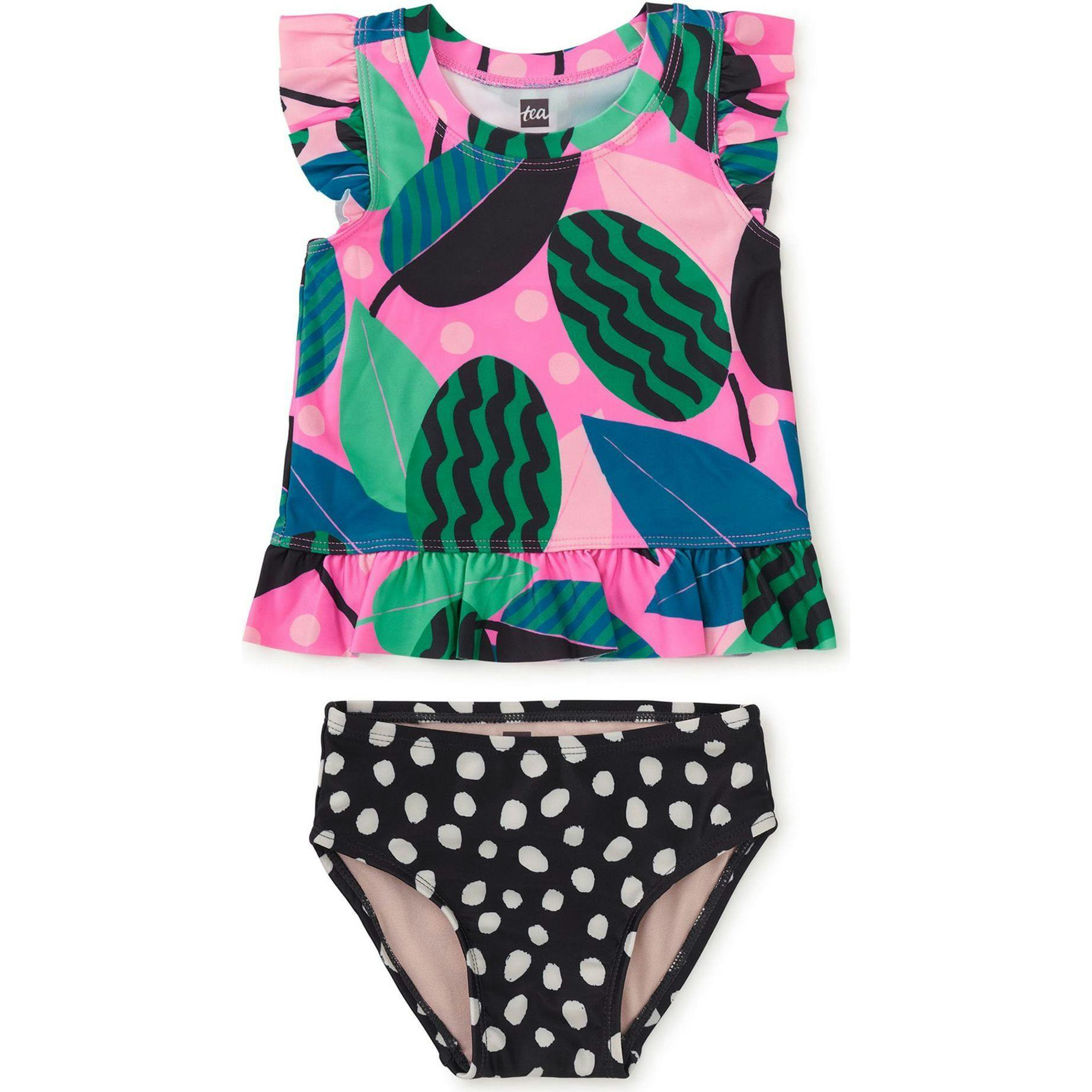 Short Sleeve Baby Swim Set, Pink