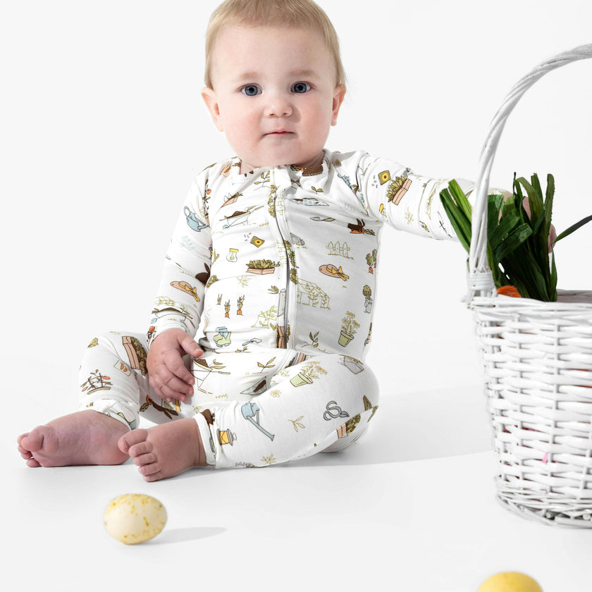 Bunny Garden Bamboo Convertible Footie