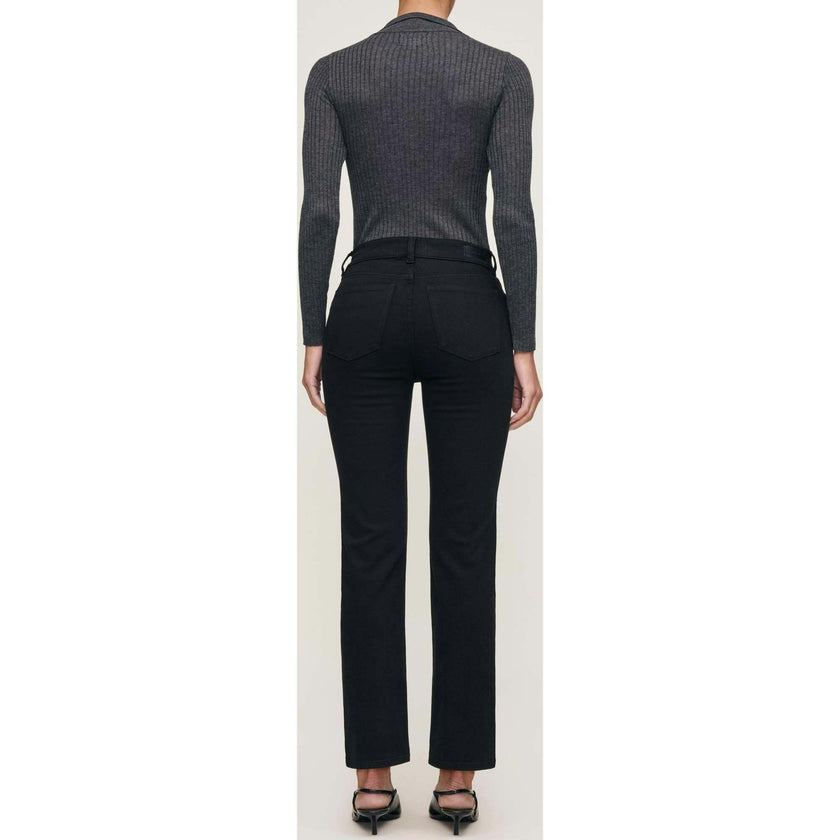Mara Straight Mid Rise Instasculpt Ankle Jeans  Black