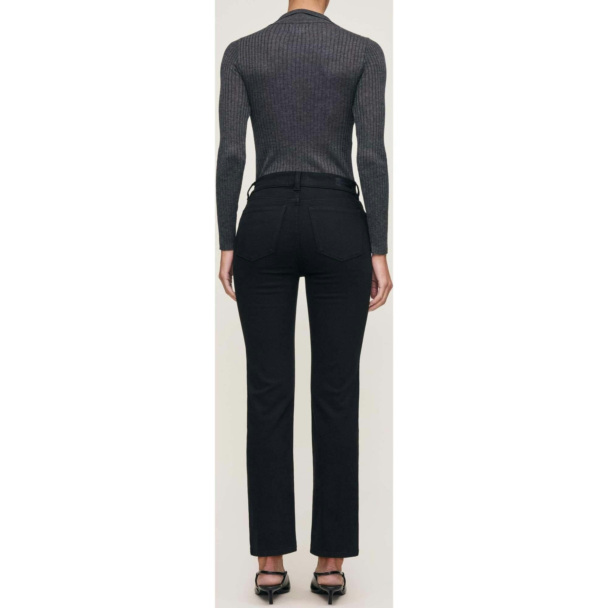 Mara Straight Mid Rise Instasculpt Ankle Jeans  Black
