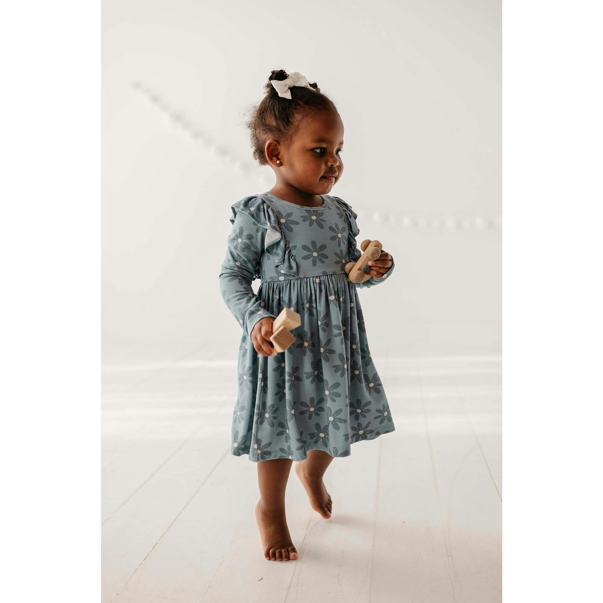 Girl's Long Sleeve Ruffle Dress