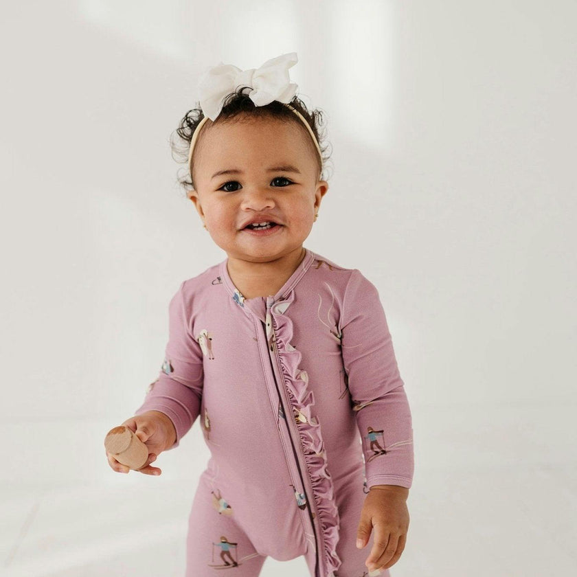 Footie Romper Lavender Cloud Checkered