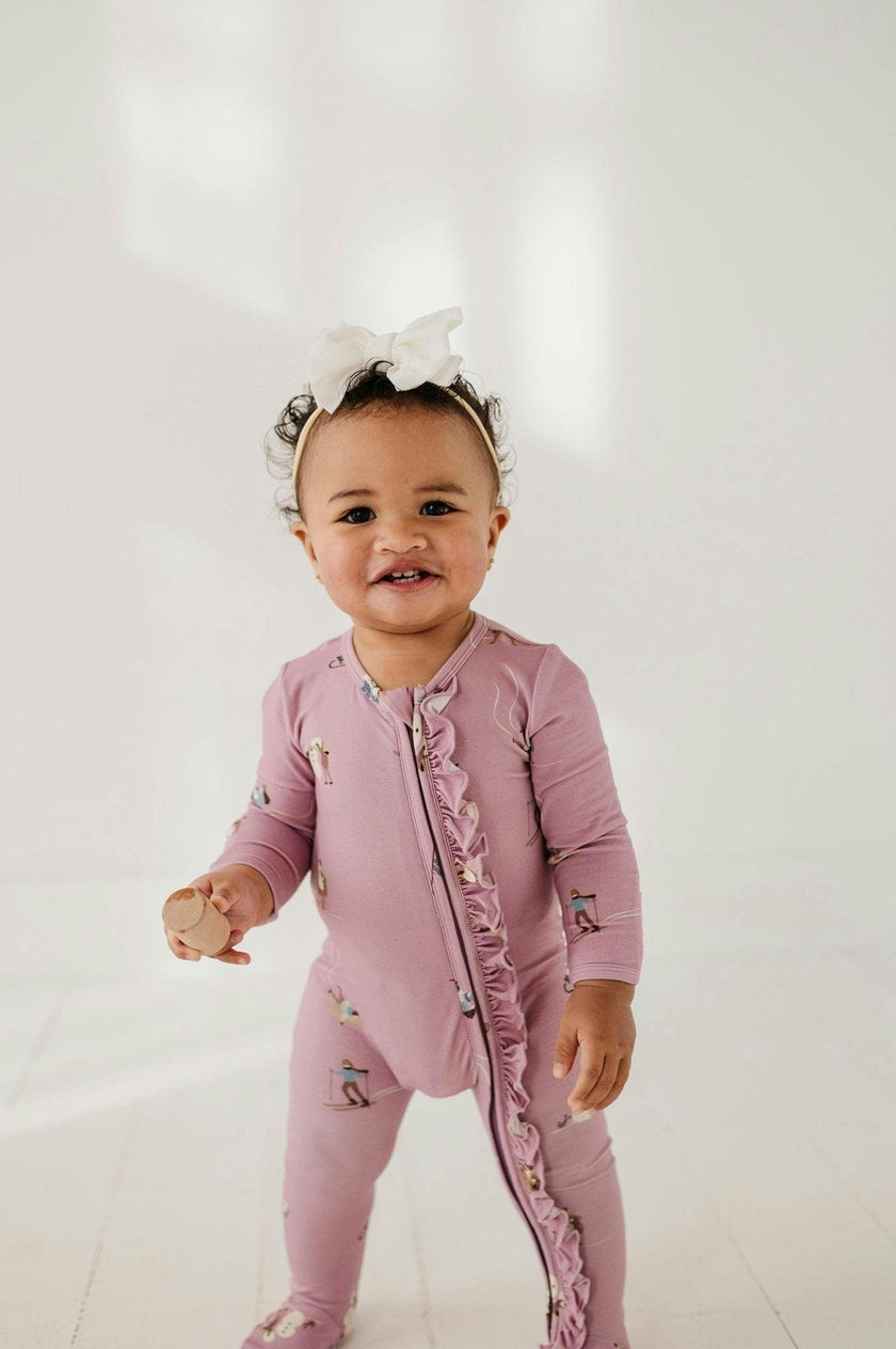 Footie Romper Lavender Cloud Checkered