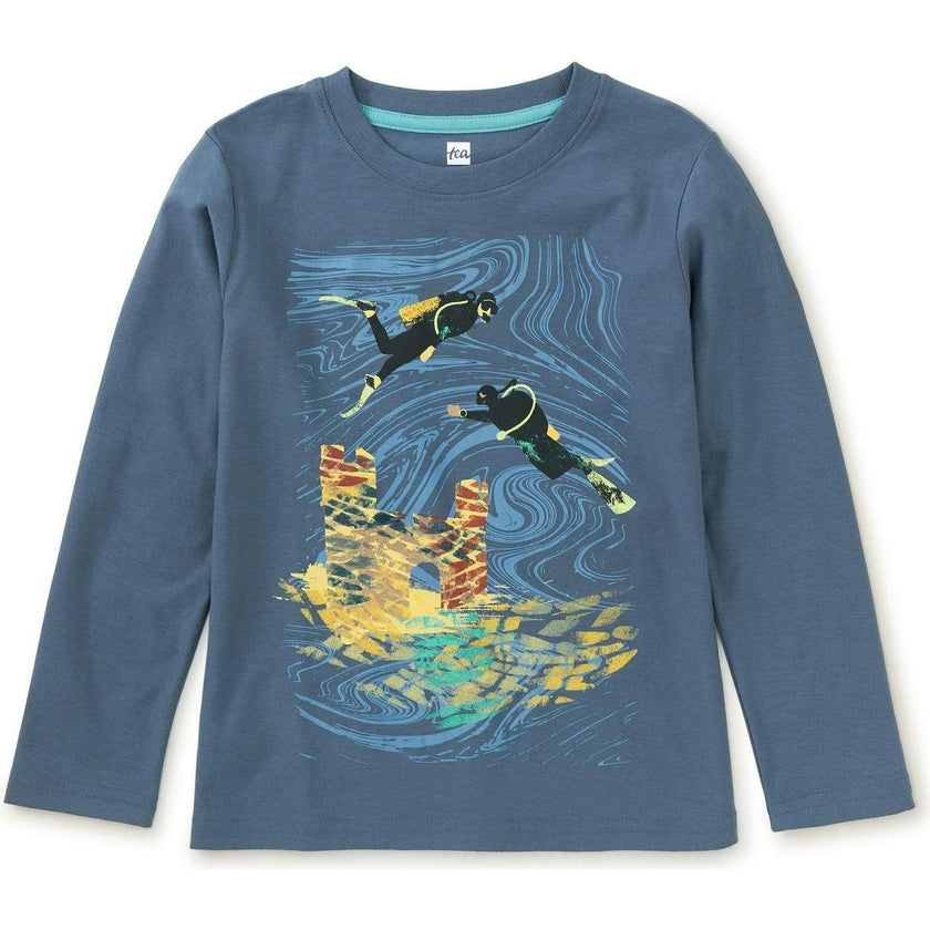 Castle Divers Graphic Tee, Blue