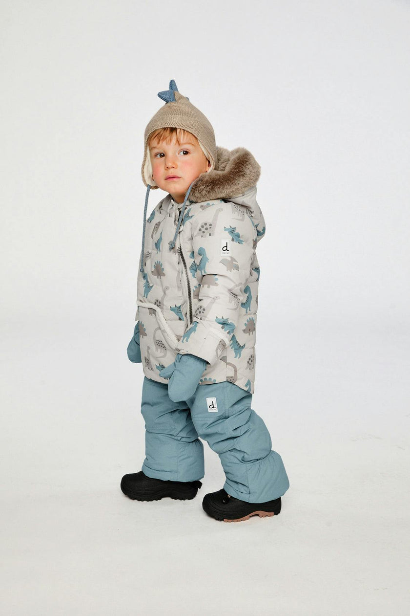 Baby Two Piece Snowsuit Blue Dinosaur Print