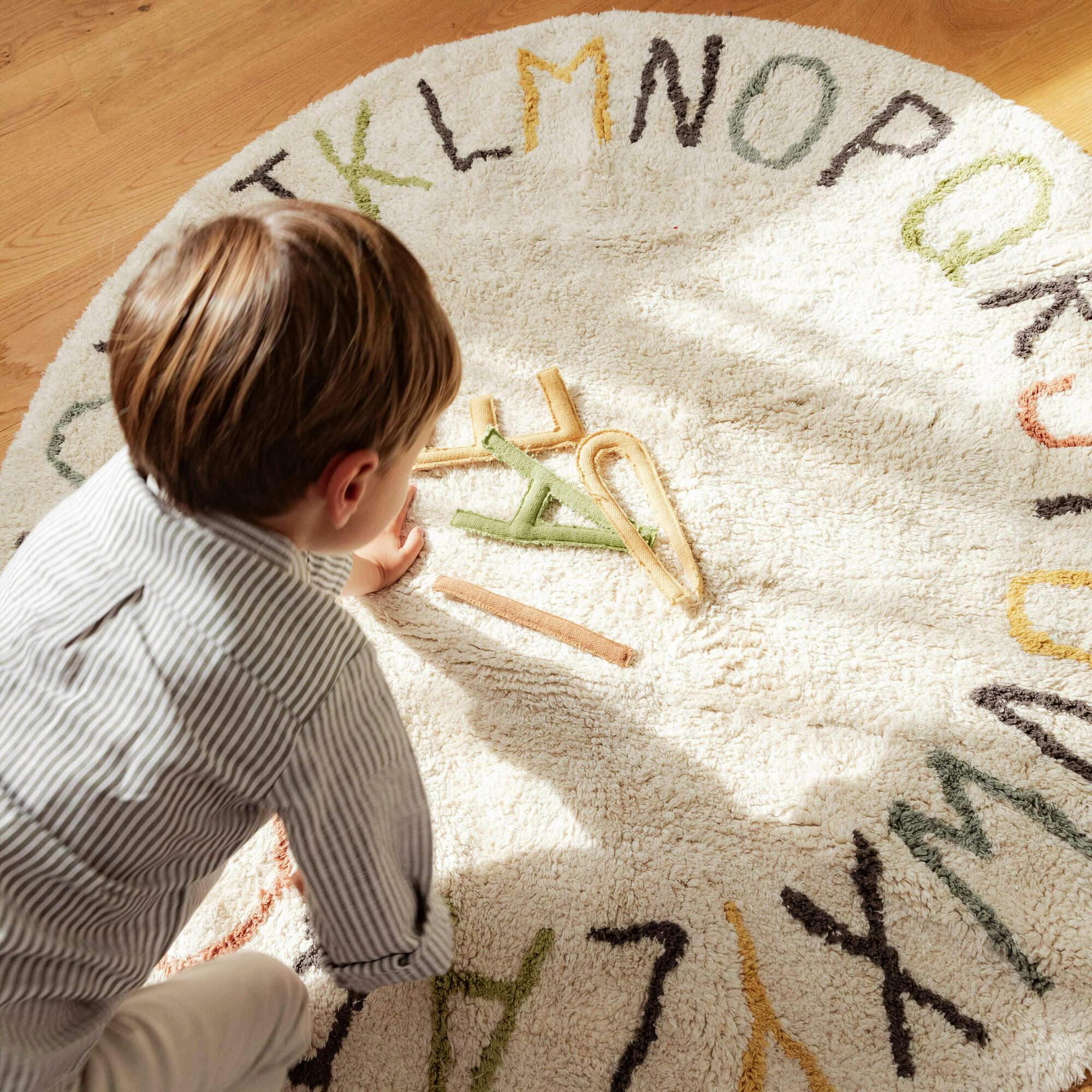 Washable Play Rug ABC color and letters