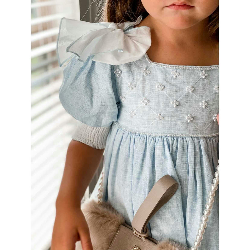 Charlotte Baby Blue Linen Dress
