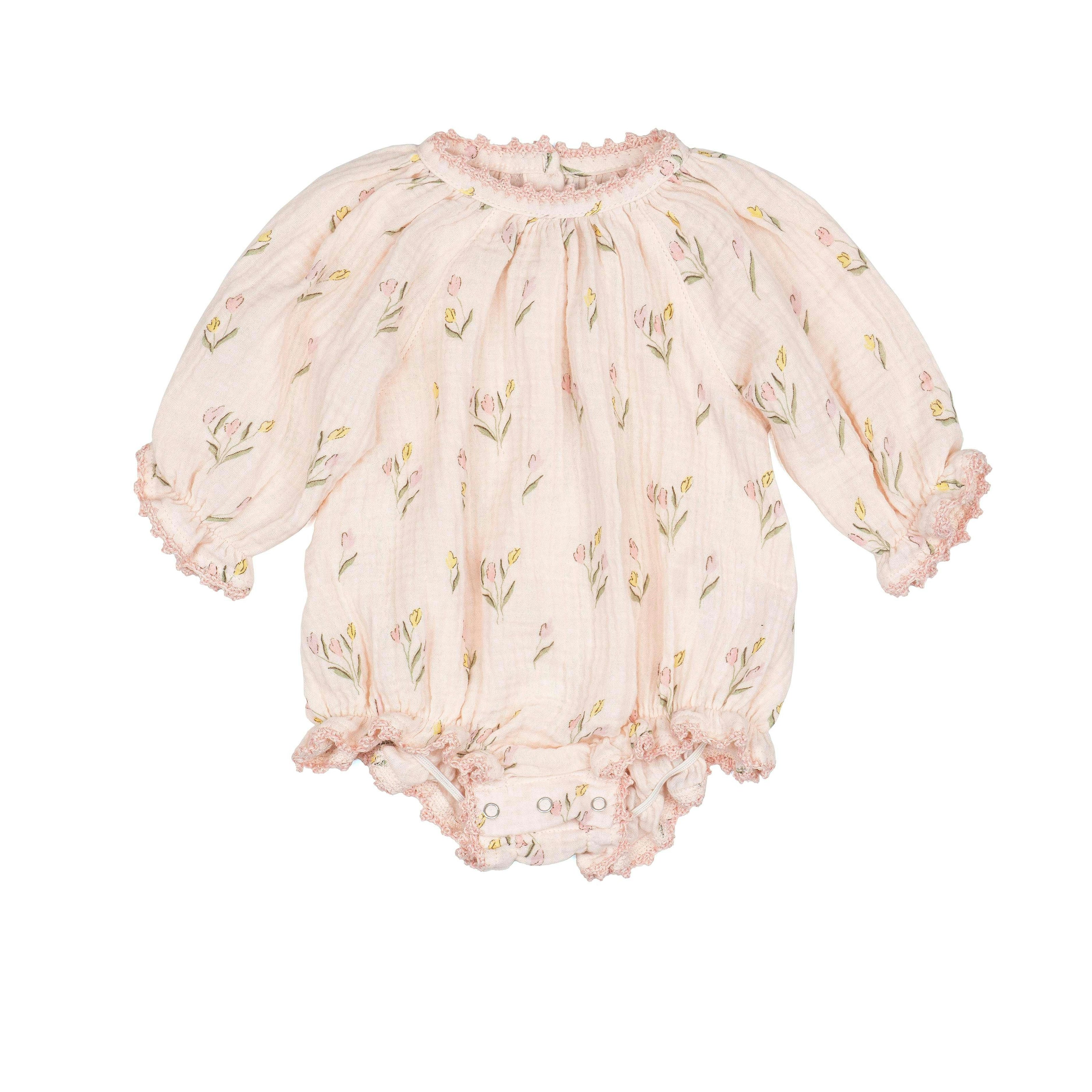 Gauze Romper in Tulips