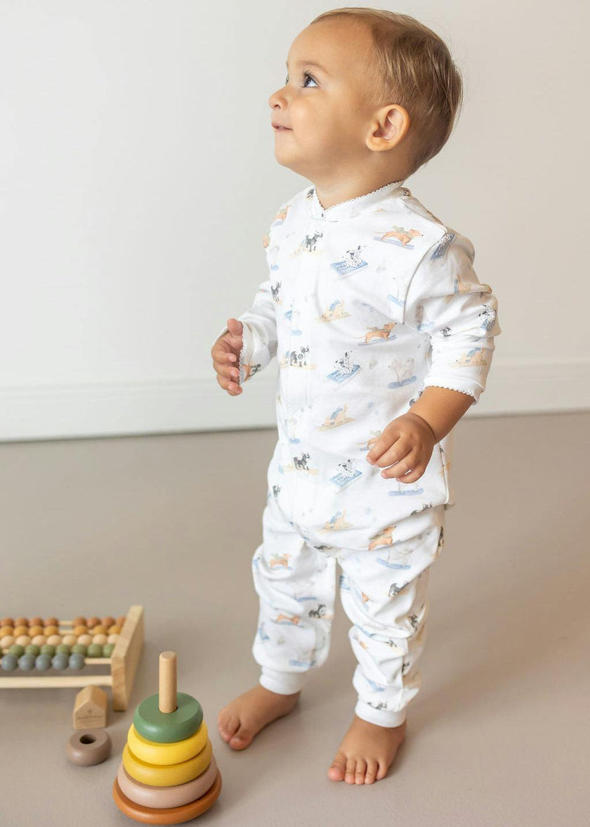 Roller Pups Boy  Pima Cotton Baby One-Piece Pajamas