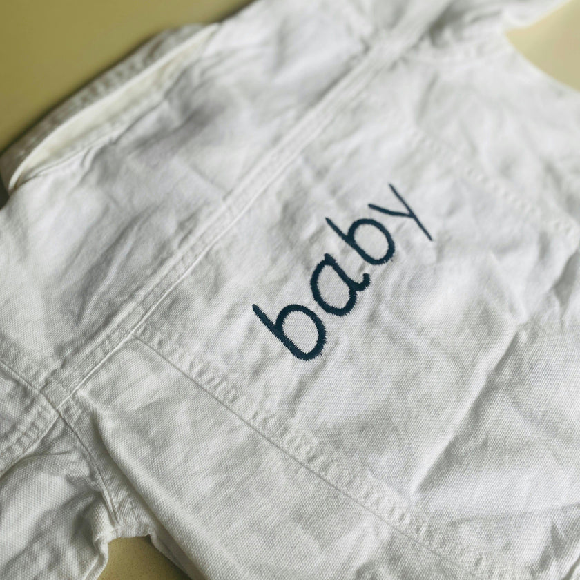 "baby" White Denim Jacket