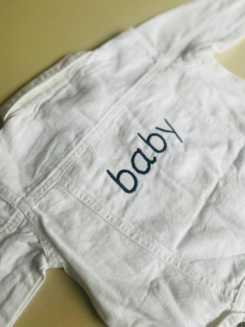 "baby" White Denim Jacket
