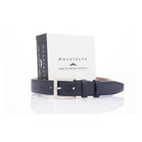 Navy Matte Leather Belt