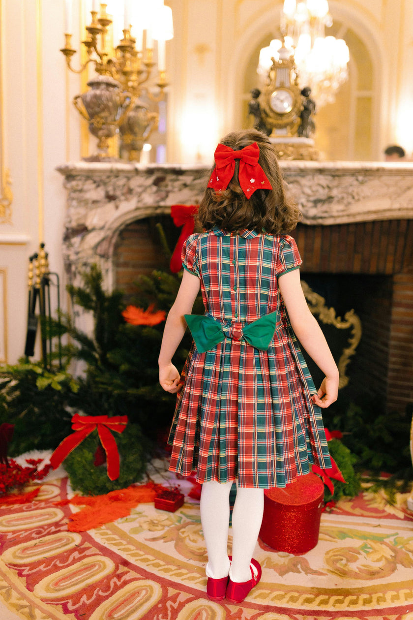 VICTOIRE TARTAN SMOCKED DRESS