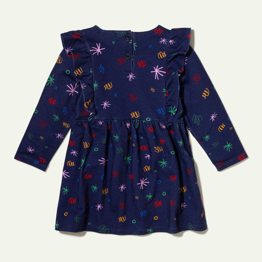 Recycled Cotton Confetti Kid Ruffle Dress