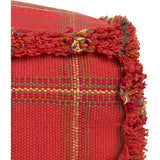 Handloom Pouf Mapple Red