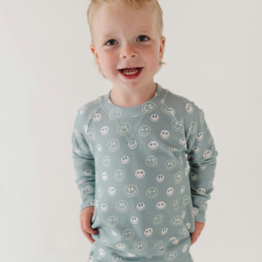 Boy's Raglan Sweatshirt Heart Eyes