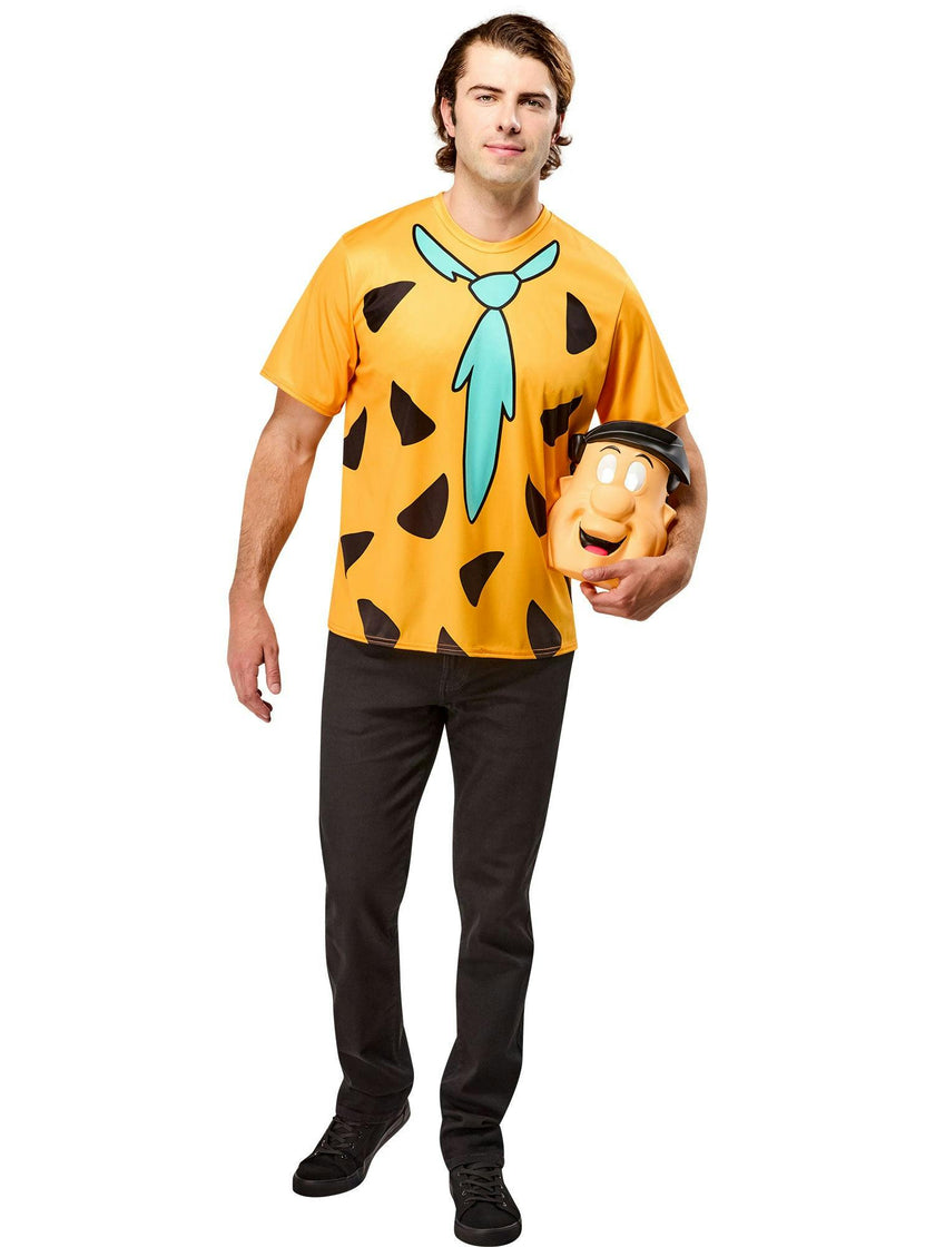 Men's The Flintstones Ben Cooper Fred Flintstone T-Shirt and Half Mask