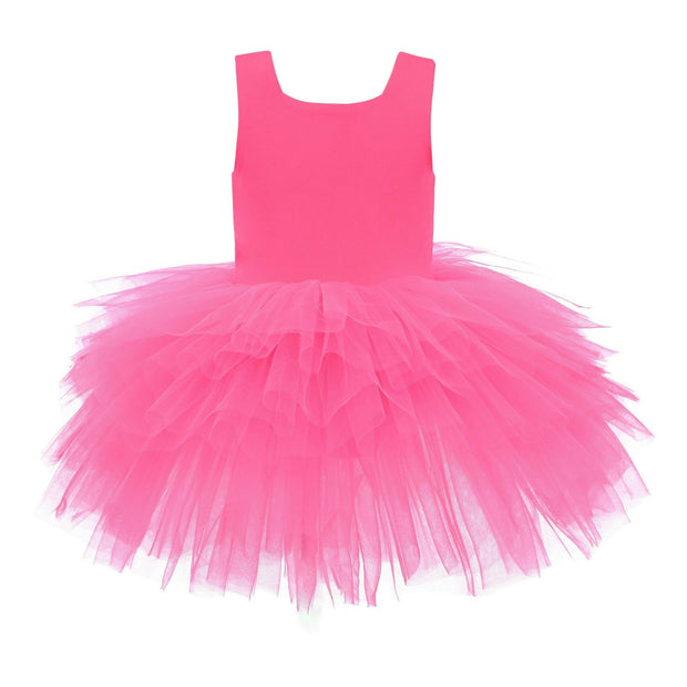 Pink Neon Solid Tutu Dress
